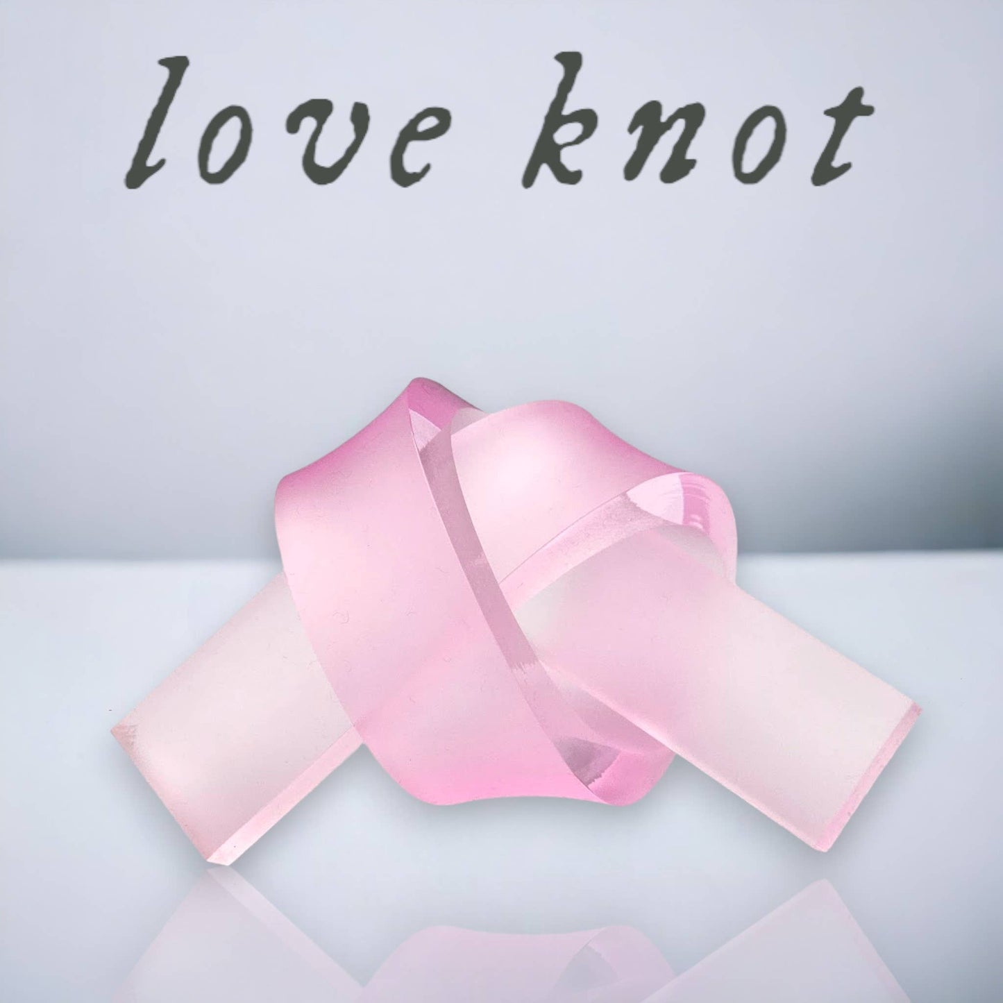 Acrylic Love Knot Pink Frosted