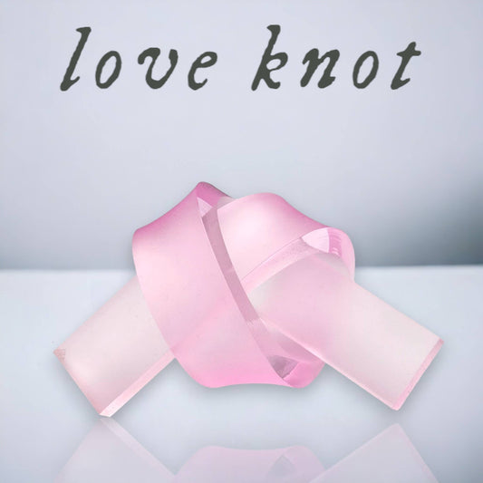 Acrylic Love Knot Pink Frosted