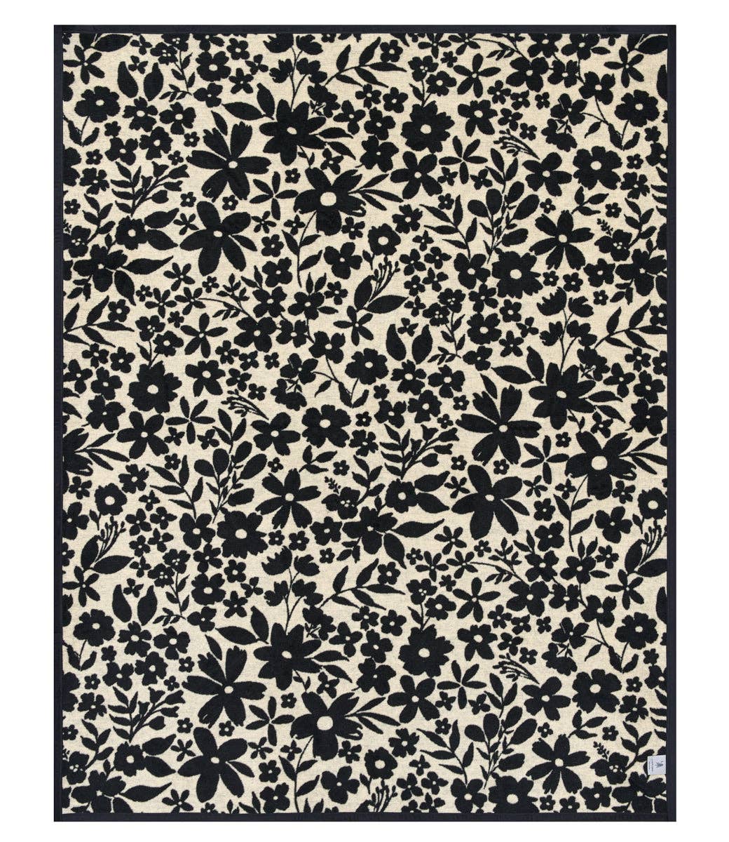 Midnight Floral Blanket: Original Size