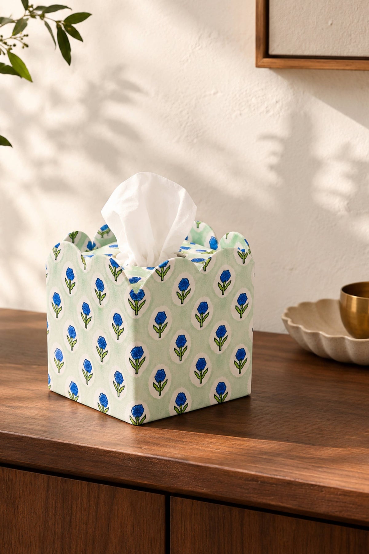 Green Print Tissue Cover