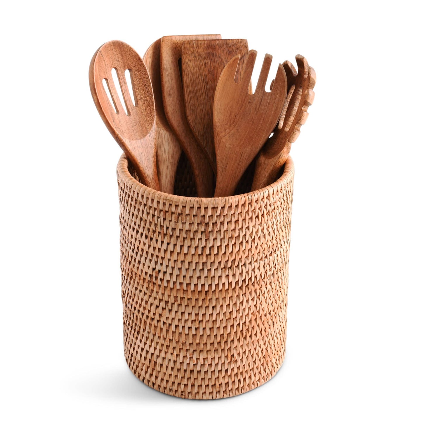 Hand Woven Wicker Rattan Utensils Holder