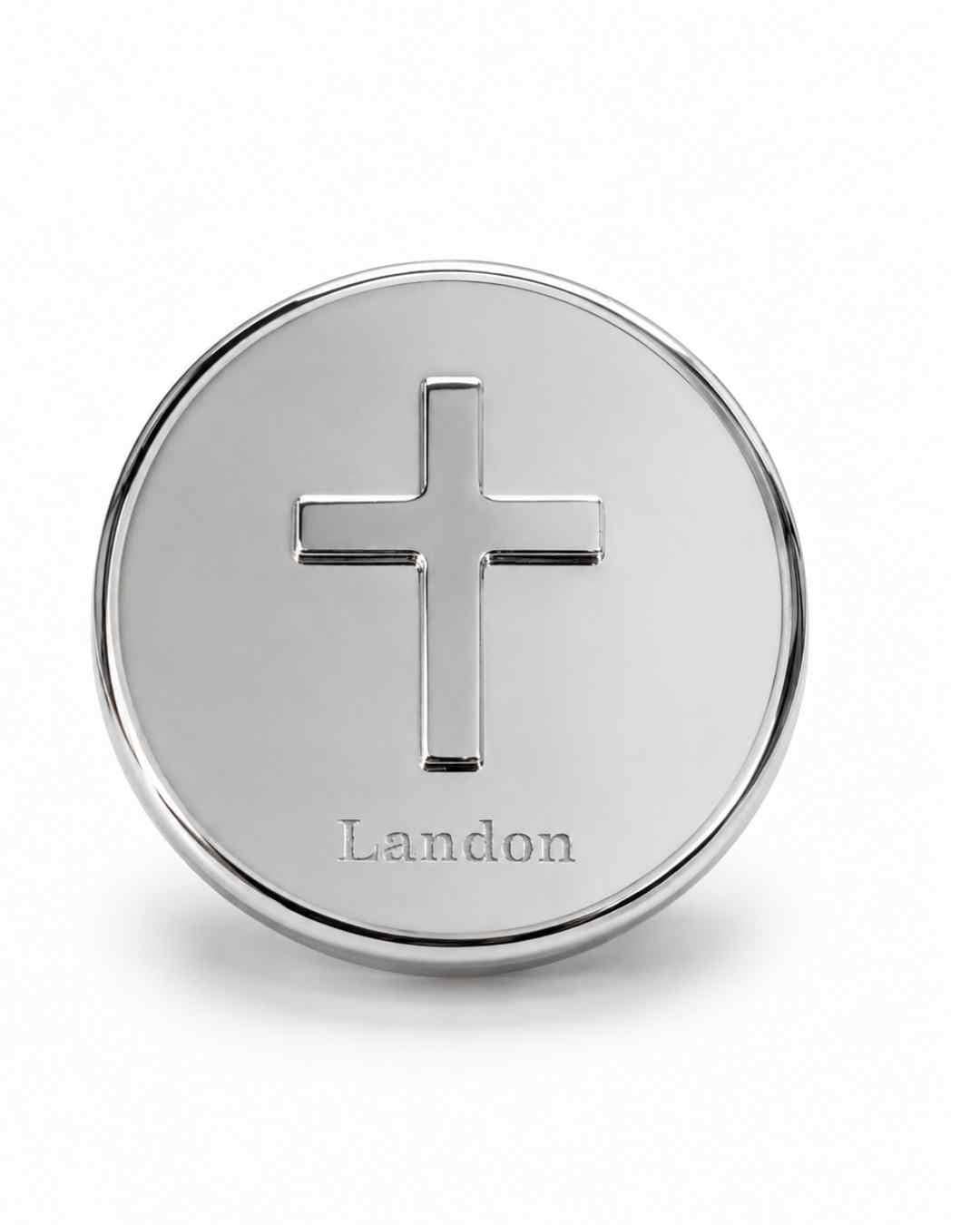 Round Covered Box With Cross On Lid