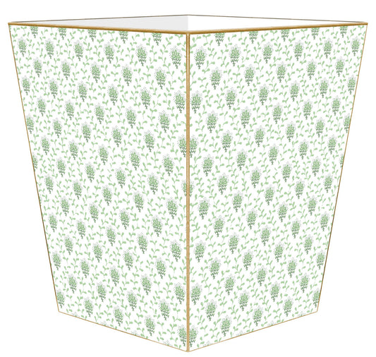 Sage Provincial Wastepaper Basket: Scalloped Top