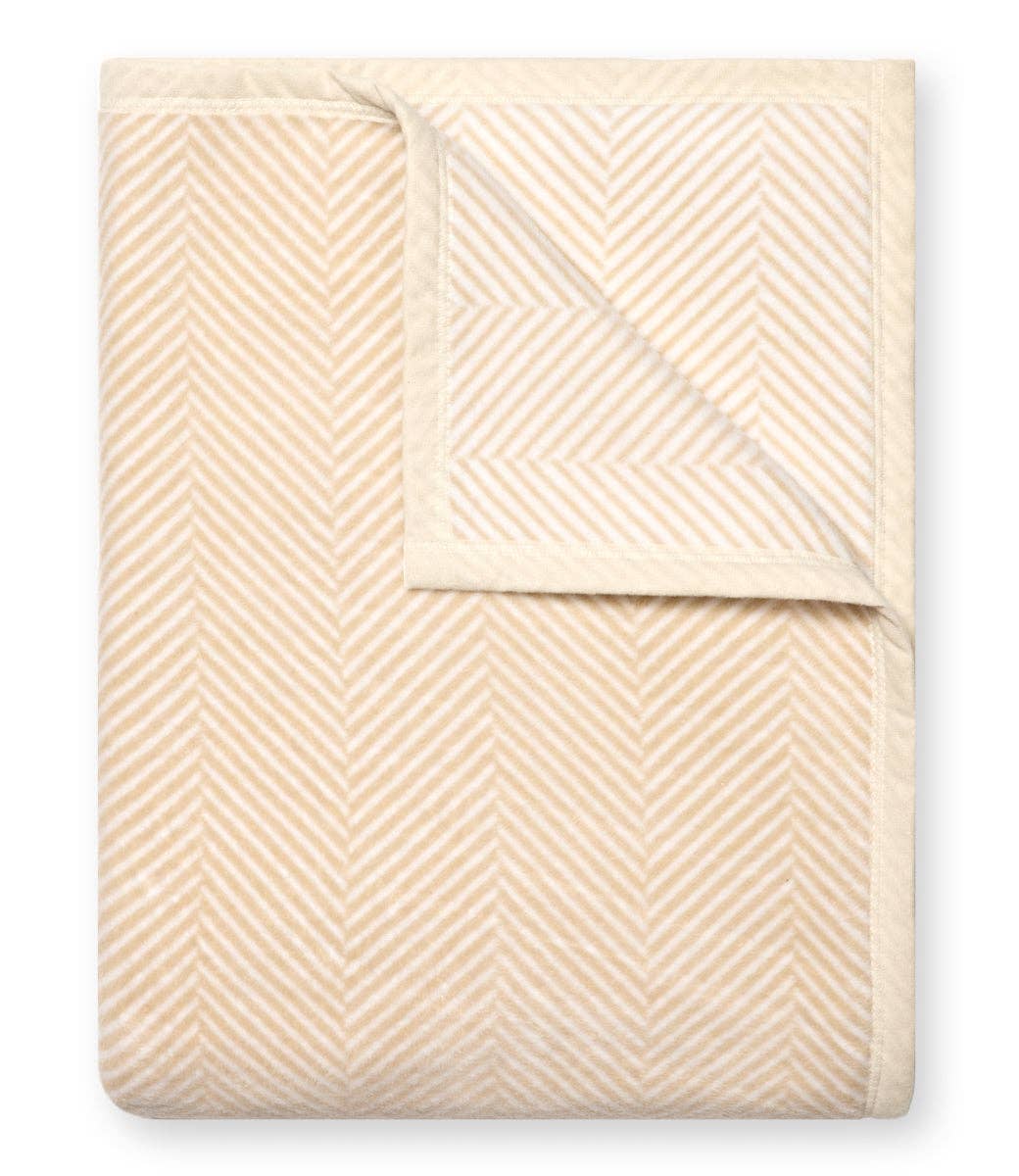 Harborview Herringbone Cream Blanket: Original