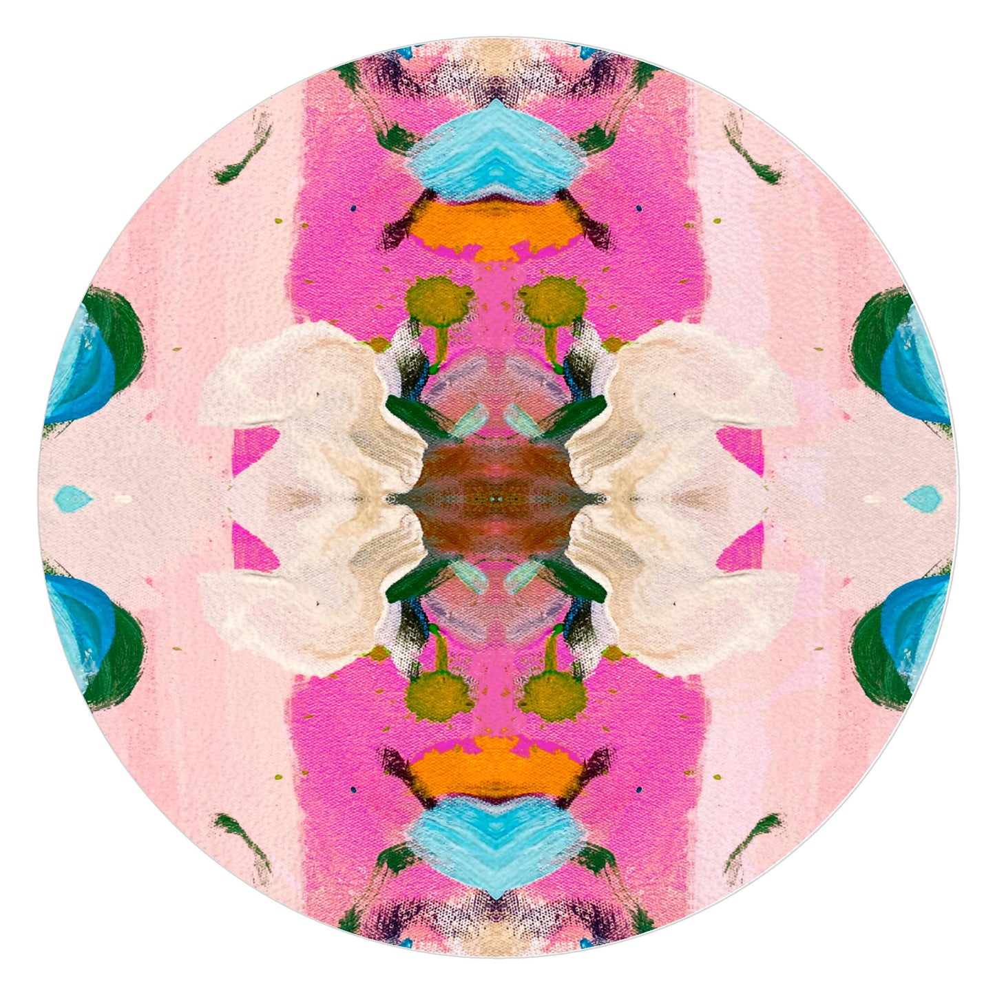 Monets Garden Pink by Laura Park Glass Cutting Board: Small Rectangular 8" by 11"