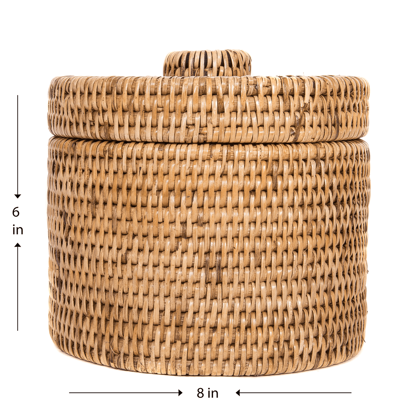 Rattan Round Single Tissue Roll Box: Honey Brown
