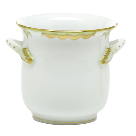 Herend Mini Cachepot with Handles Princess Victoria Green