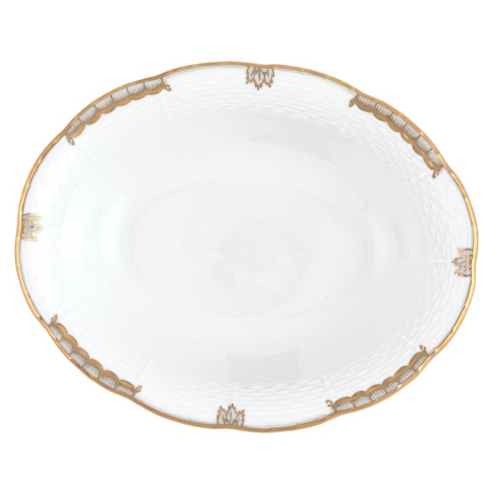 Herend Princess Victoria Gray Oval Vegetable Dish