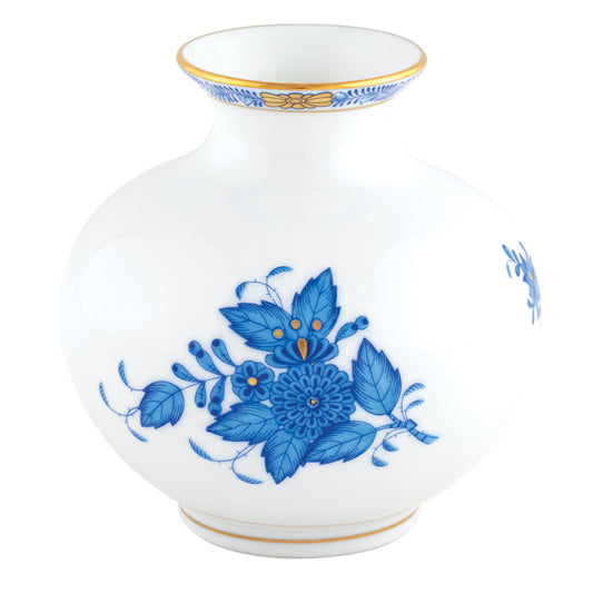 Herend Chinese Bouquet Blue Round Vase