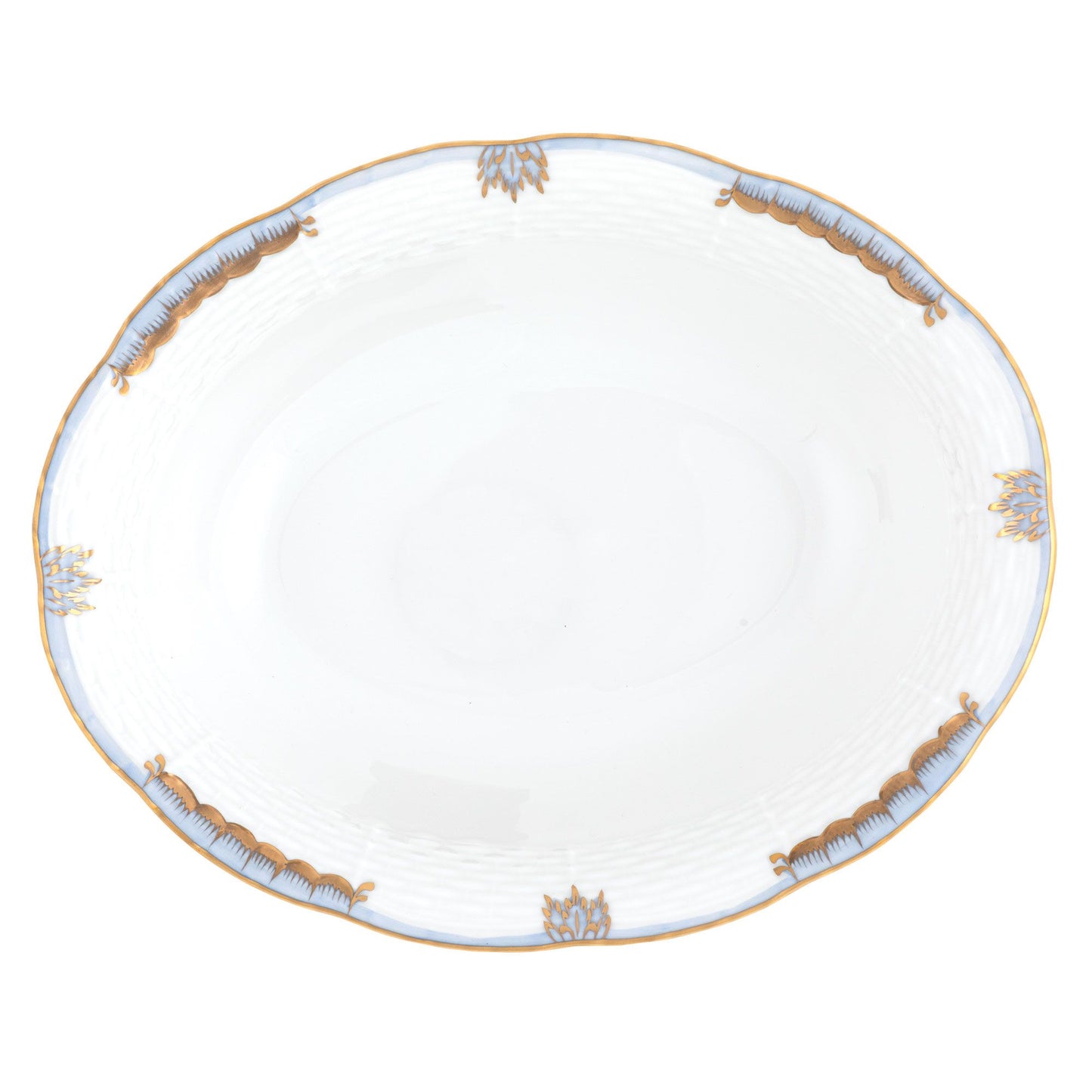 Herend Princess Victoria Light Blue Oval Vegetable Dish