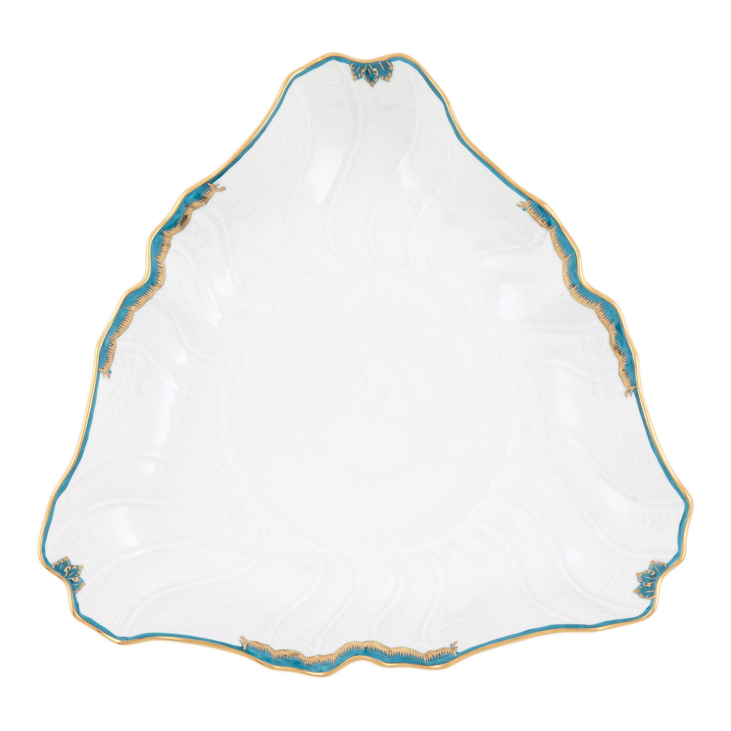 Herend Princess Victoria Turquoise Triangle Dish