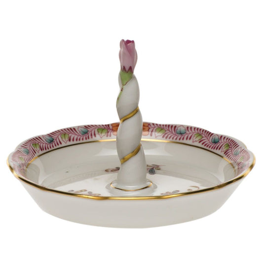 Herend Ring Holder with Rose Bud
