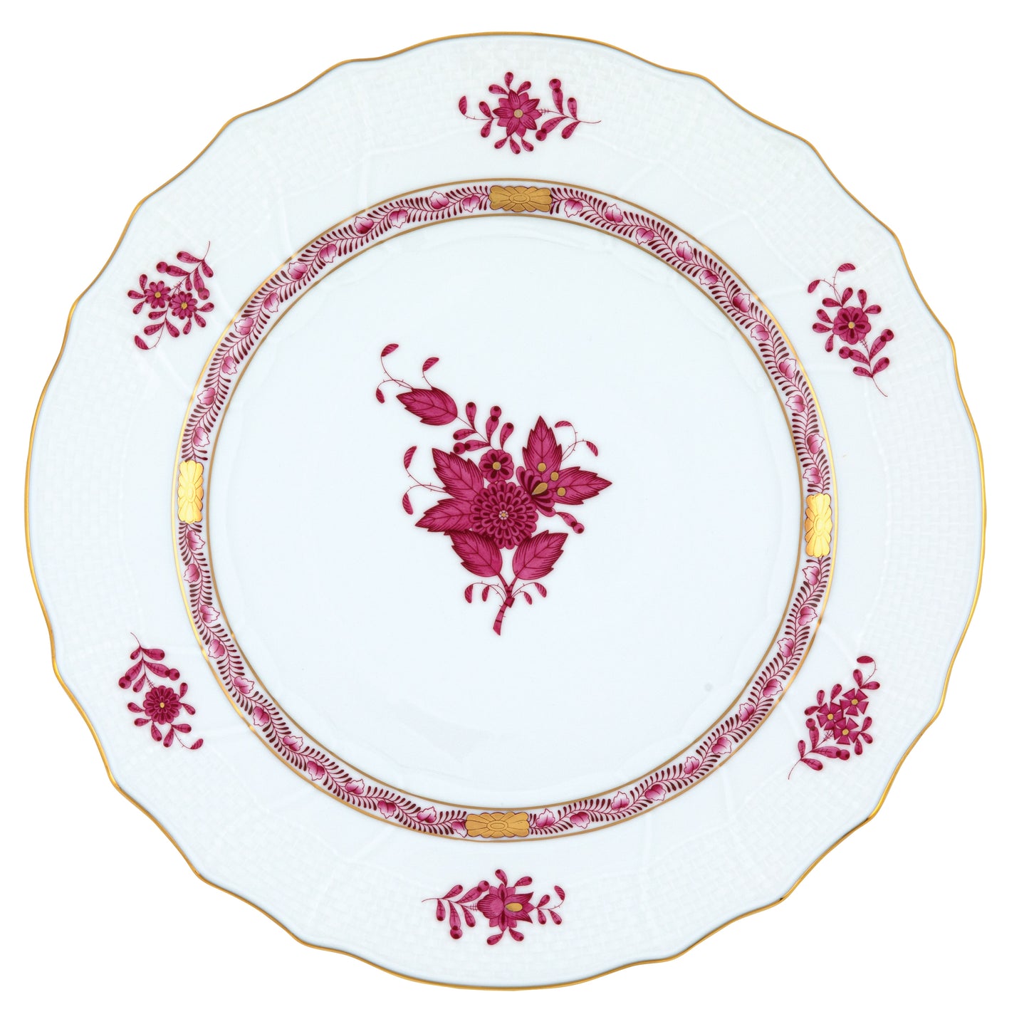 Herend Chinese Bouquet Raspberry Dinner Plate
