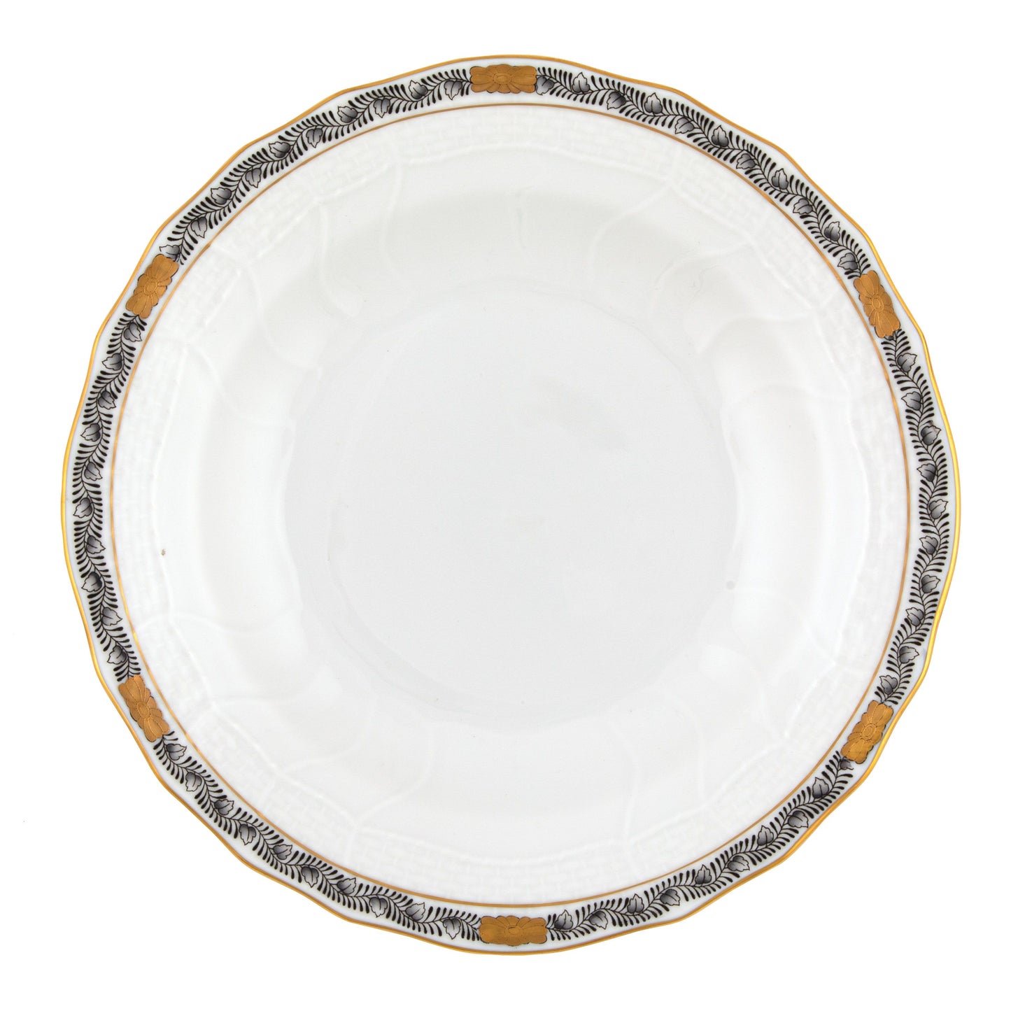 Herend Chinese Bouquet Garland Black Bread and Butter Plate