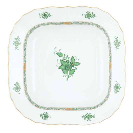 Herend Chinese Bouquet Green Square Fruit Dish
