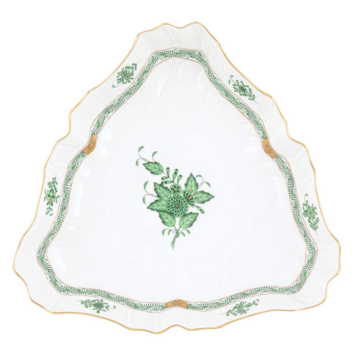 Herend Chinese Bouquet Green Triangle Dish