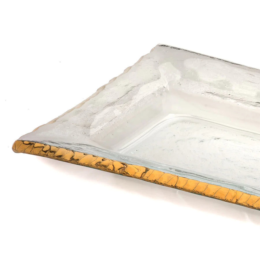 Annieglass Edgey Glass Rectangular Tray