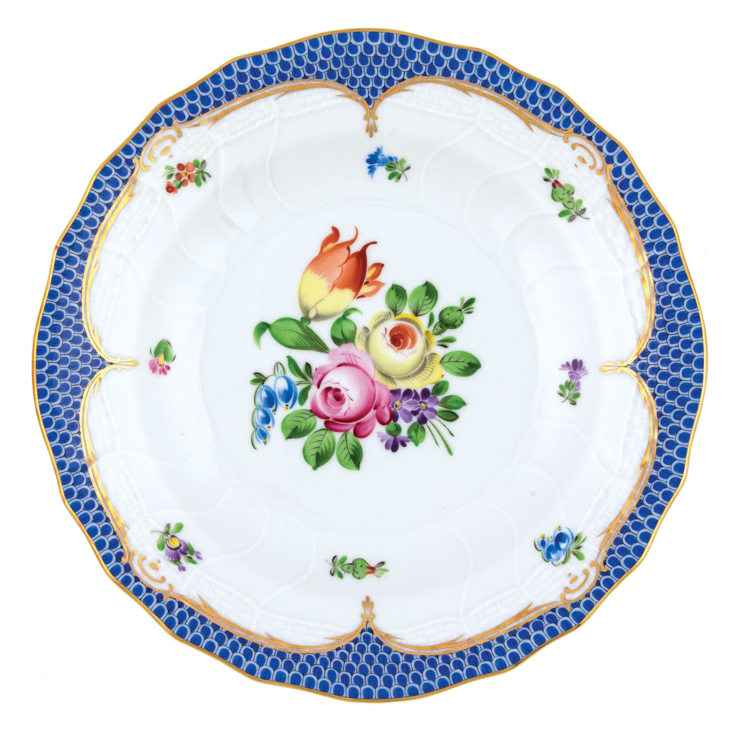Herend Dessert Plate Printemps Blue Motif 01