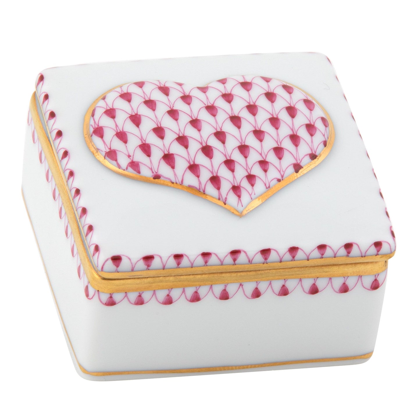 Herend Embossed Heart Box