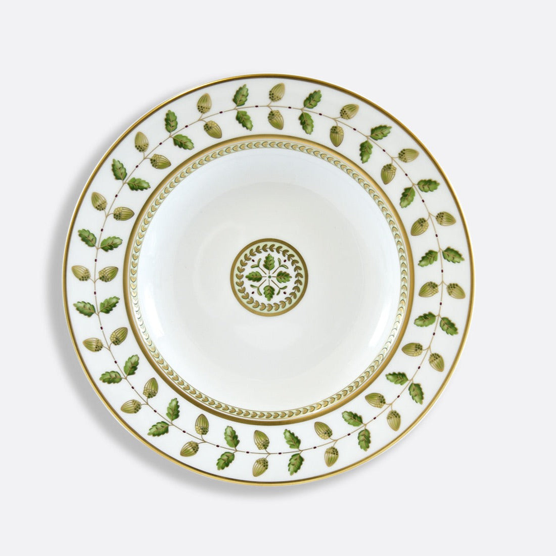 Bernardaud Constance Rim Soup Bowl | Green & Gold
