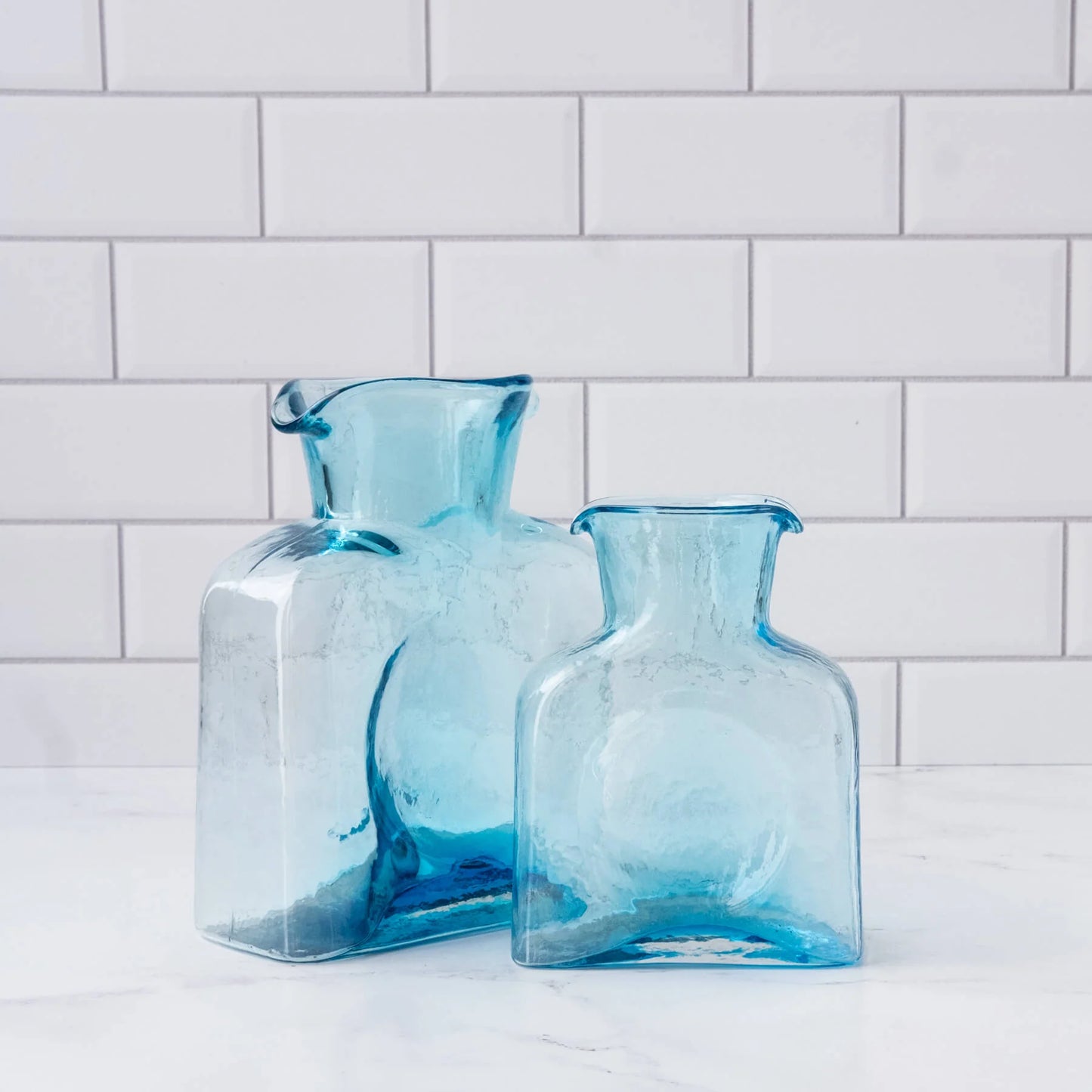 Blenko 384 Water Bottle Glass Ice Blue Vase | Large