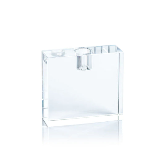 Rectangle Crystal Glass Taper Holder