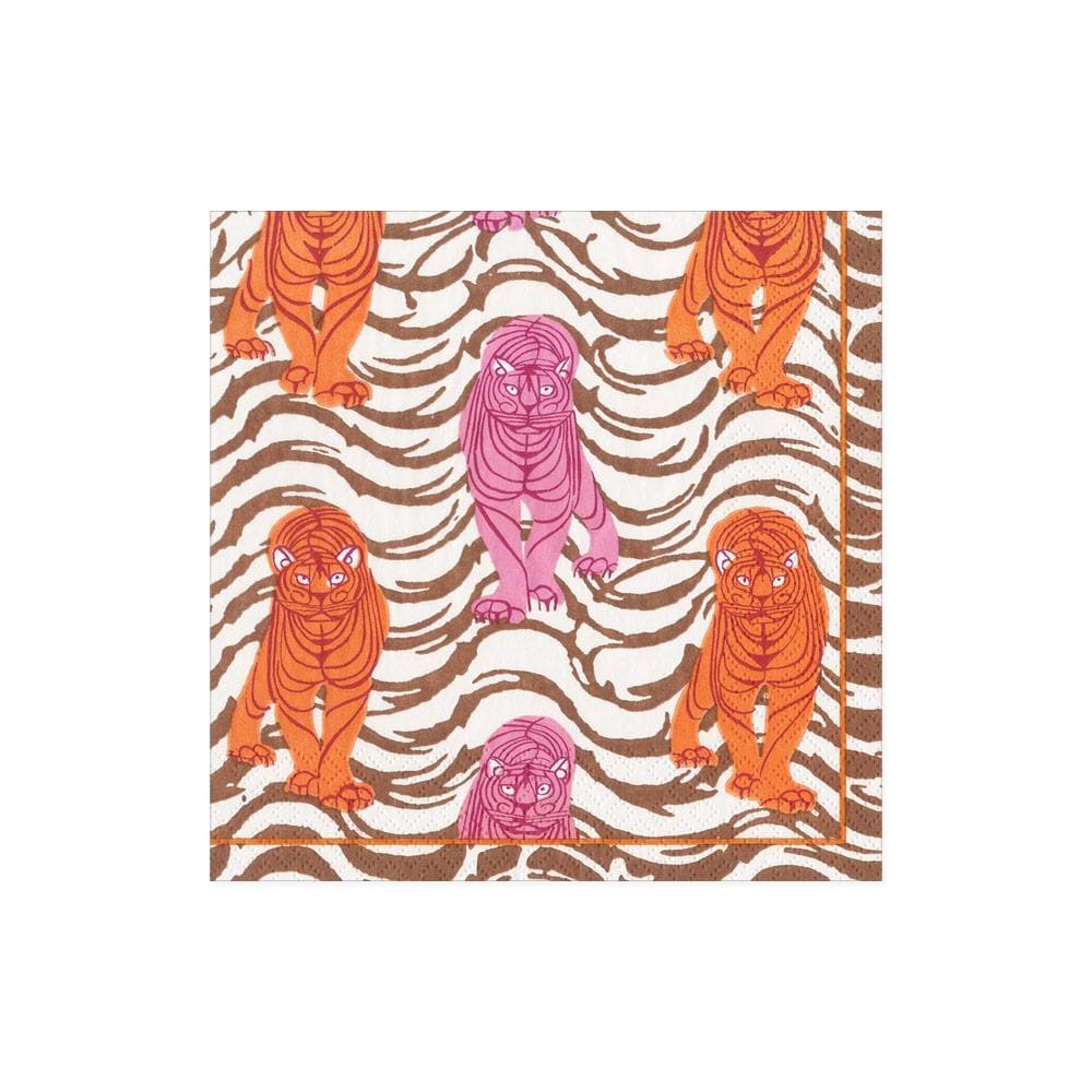 Caspari Tigers Paper Cocktail Napkins | Pack of 20