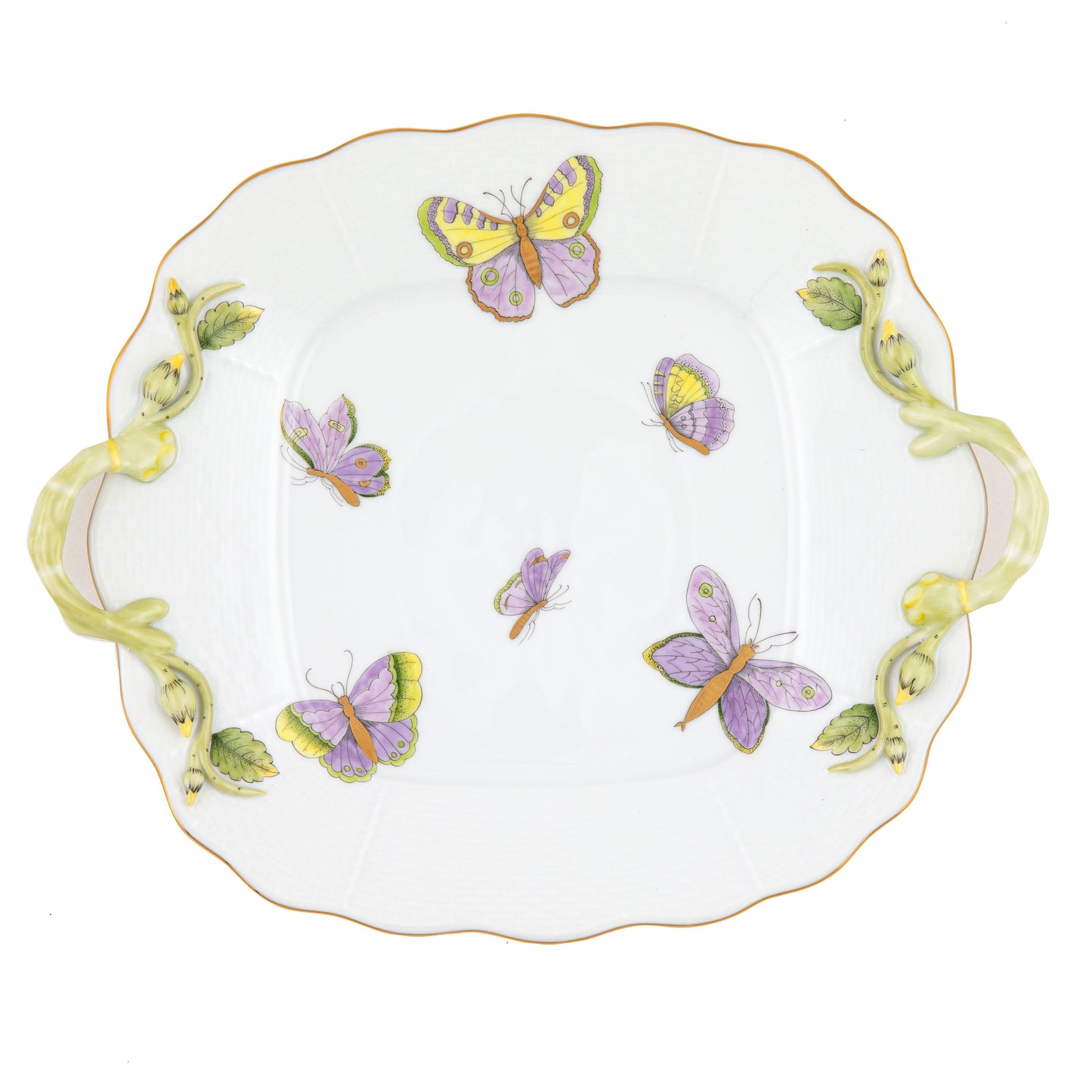Herend Royal Garden Cake Plate with Handles