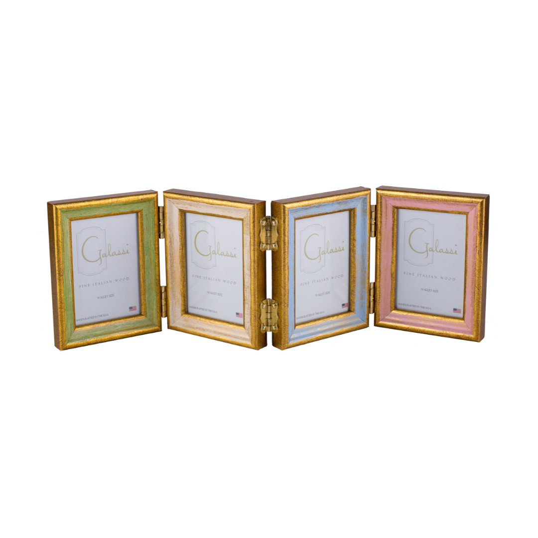 Wood Hinged Wallet Frames, Multicolor