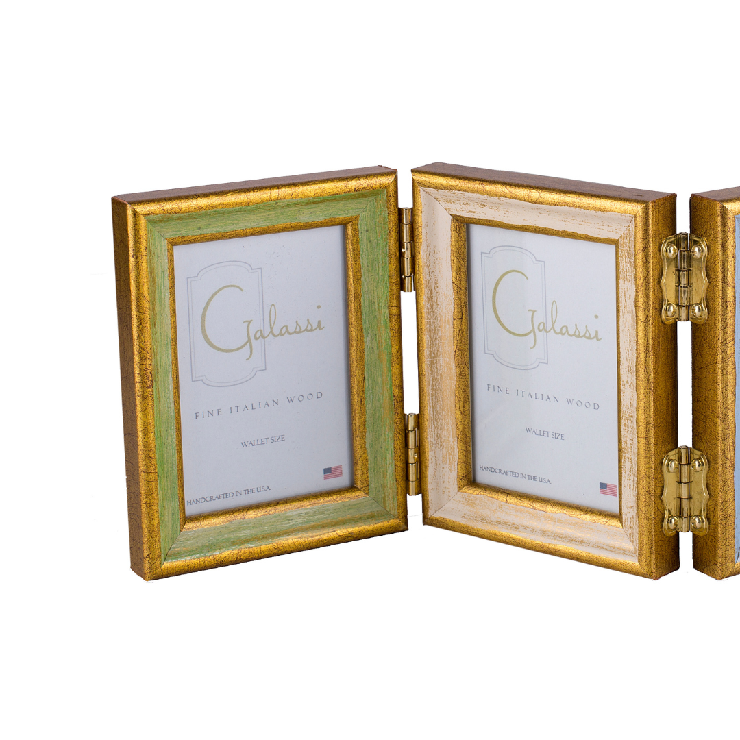 Wood Hinged Wallet Frames, Multicolor