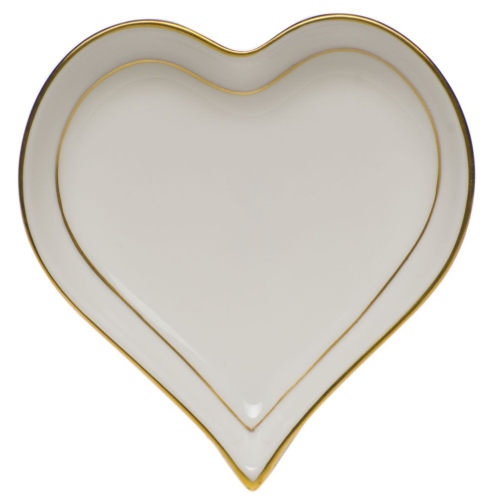 Herend Golden Edge Heart Tray
