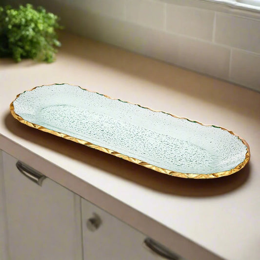 Beautiful Glass Scallop Tray/Serving Platter