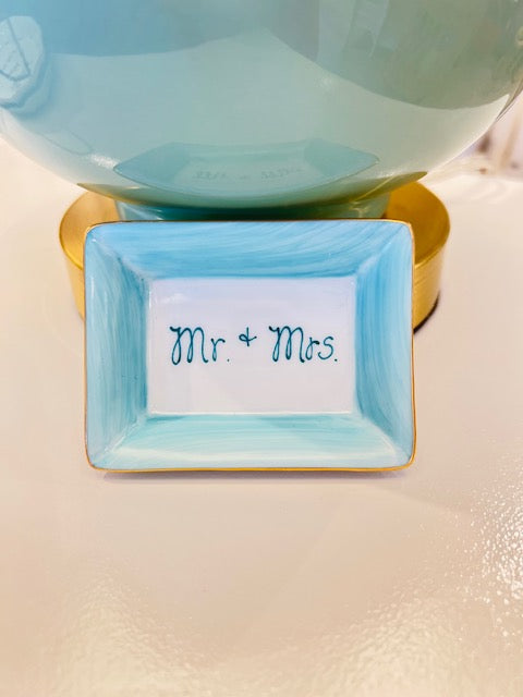 Hand Painted Mr. and Mrs. Dish