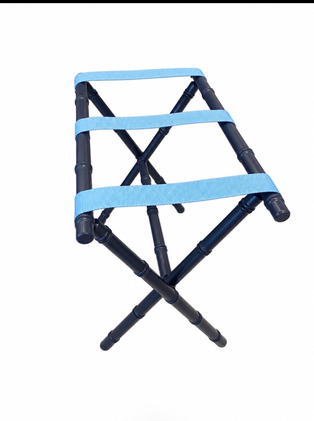 Navy Bamboo with Blue Strap Luggage Rack
