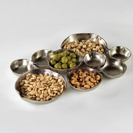 Charcuterie Serving Bowls Cluster of 9 Medium Nickel