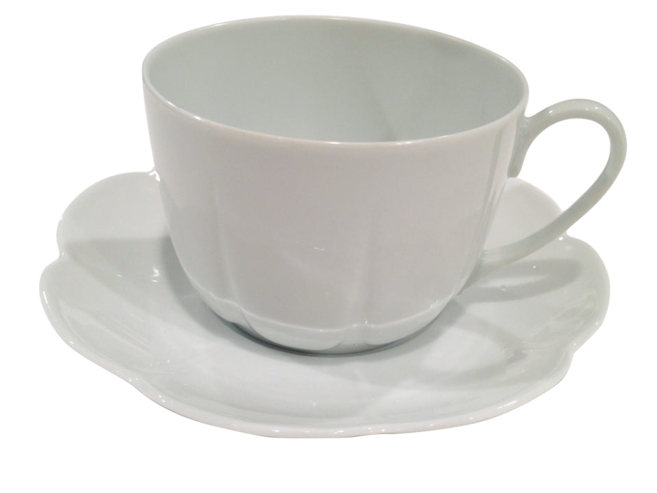 Royal Limoges Nymphea White Breakfast Cup and Saucer