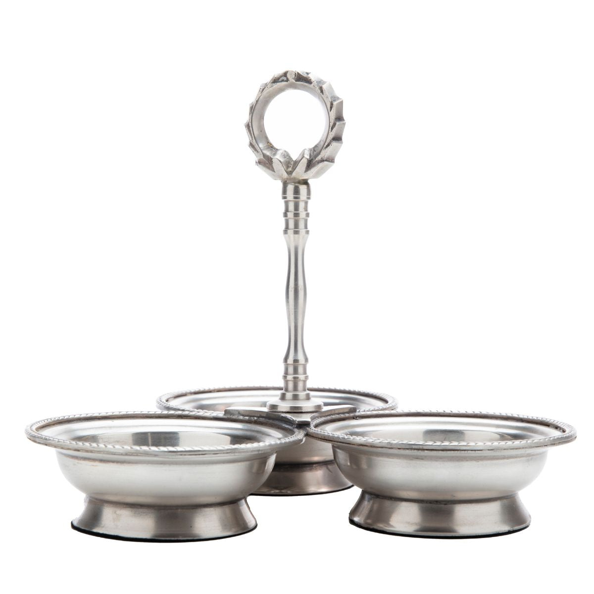 Antique Silver 3 Dish Server