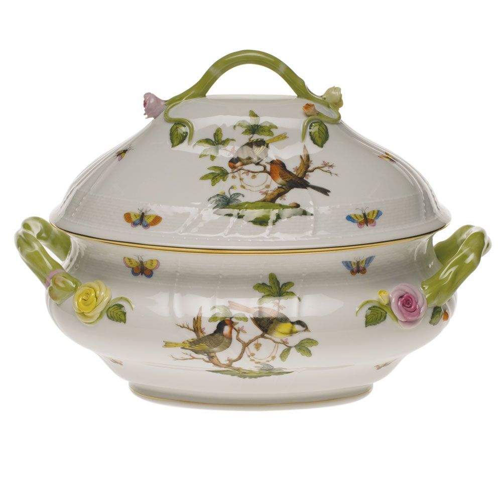 Herend Rothschild Bird Tureen with Branch Handles