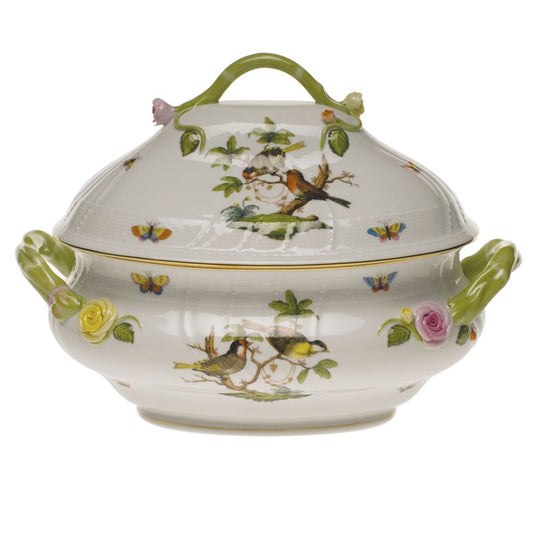 Herend Rothschild Bird Tureen with Branch Handles