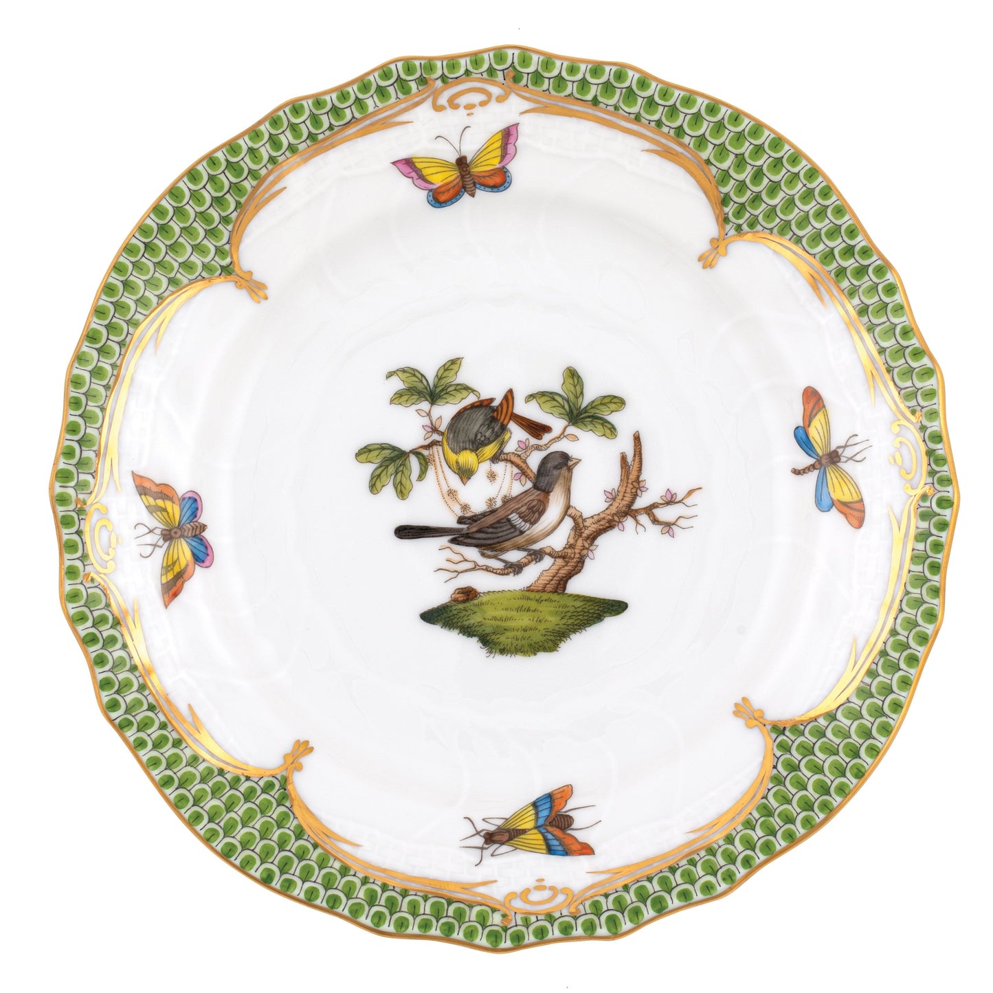 Herend Rothschild Bird Green Bread and Butter Plate 1
