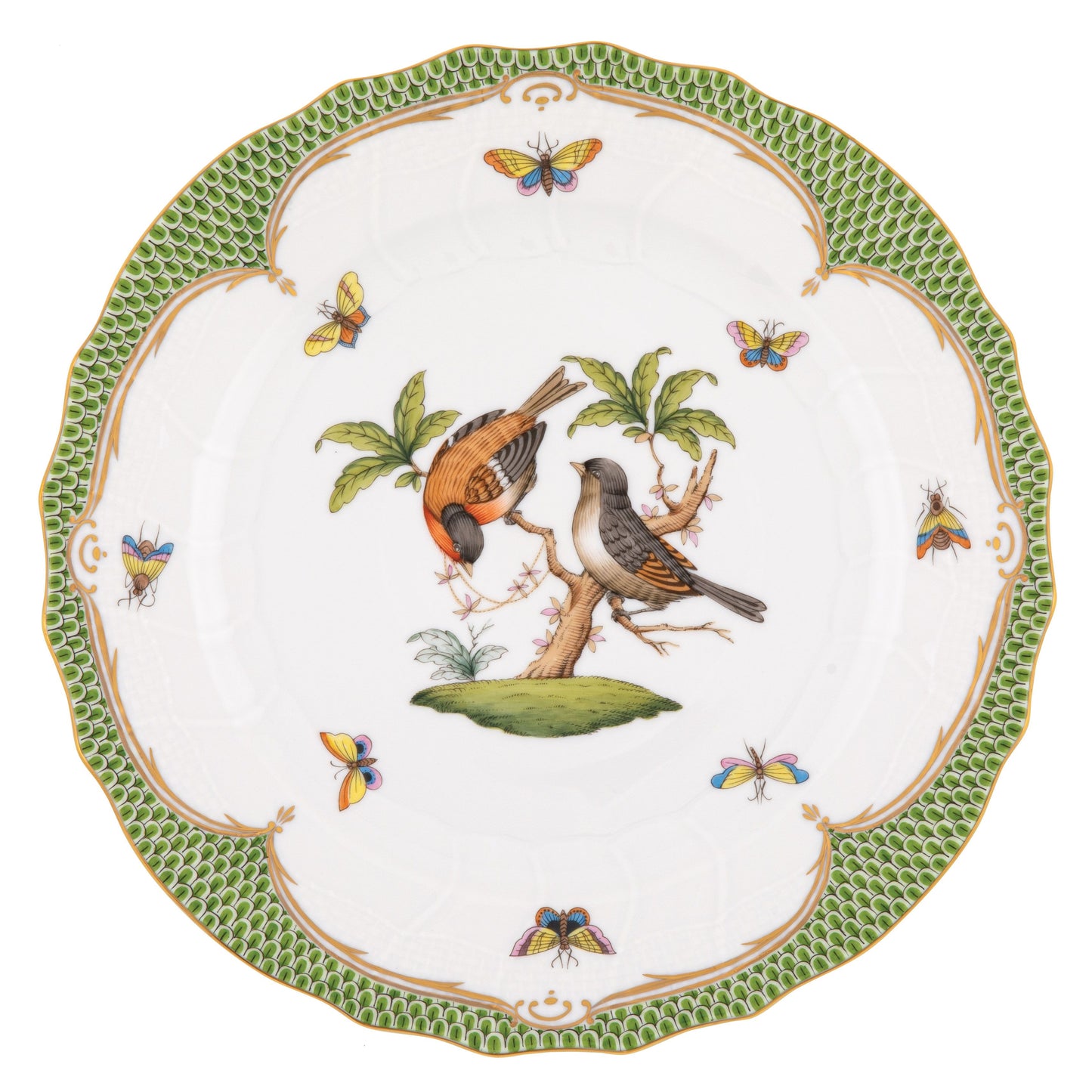 Herend Rothschild Bird Green Dinner Plate