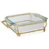 Gold Bamboo Square Pyrex Holder