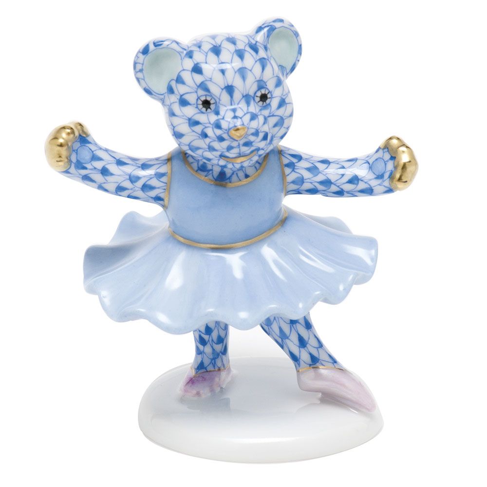 Herend Ballerina Bear Blue