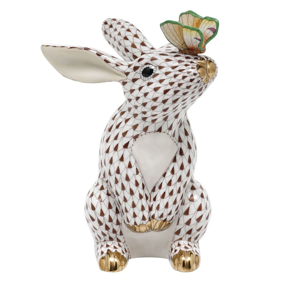 Herend Bunny with Butterfly Chocolate
