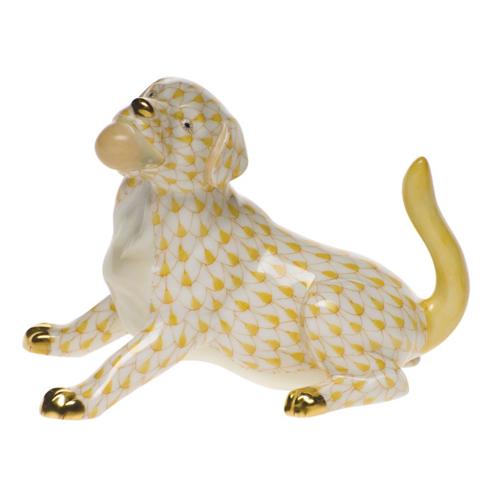 Herend Labrador with Ball Butterscotch