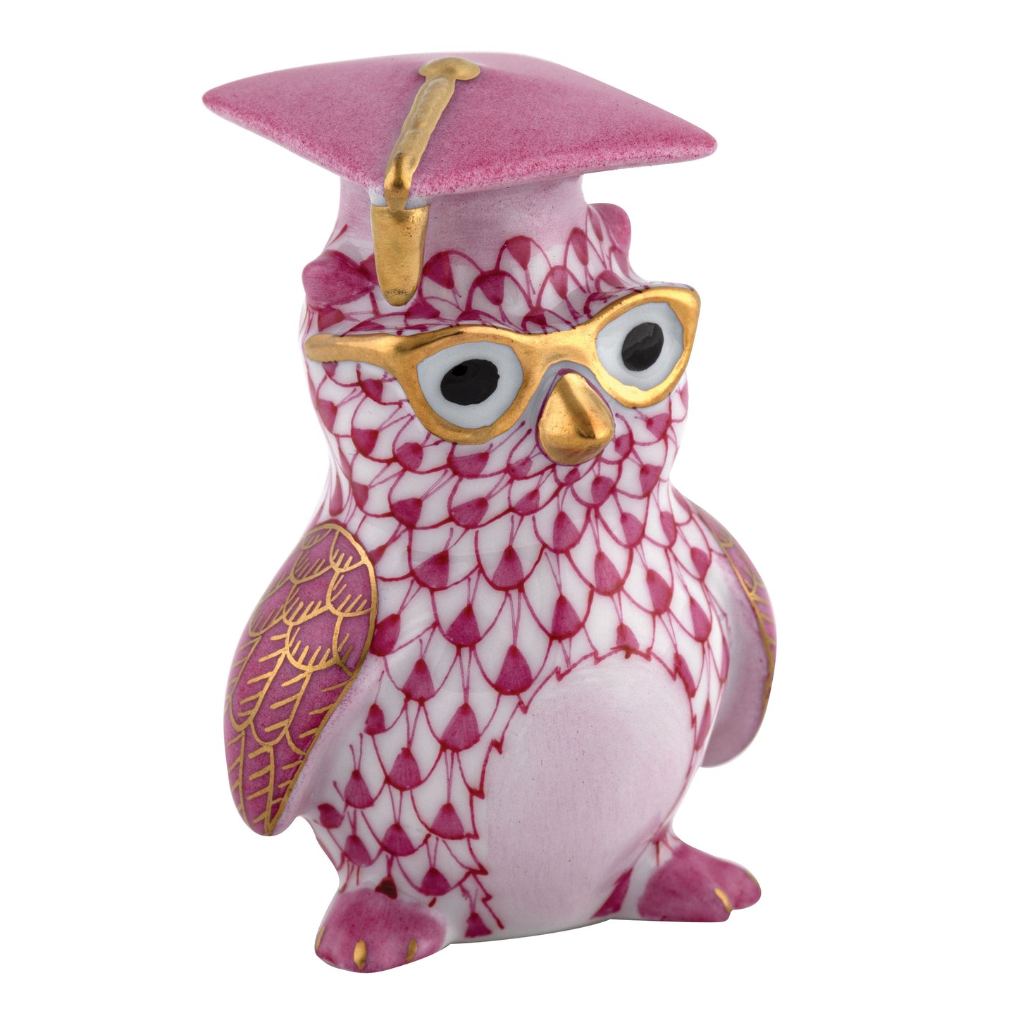 Herend Graduation Owl Raspberry