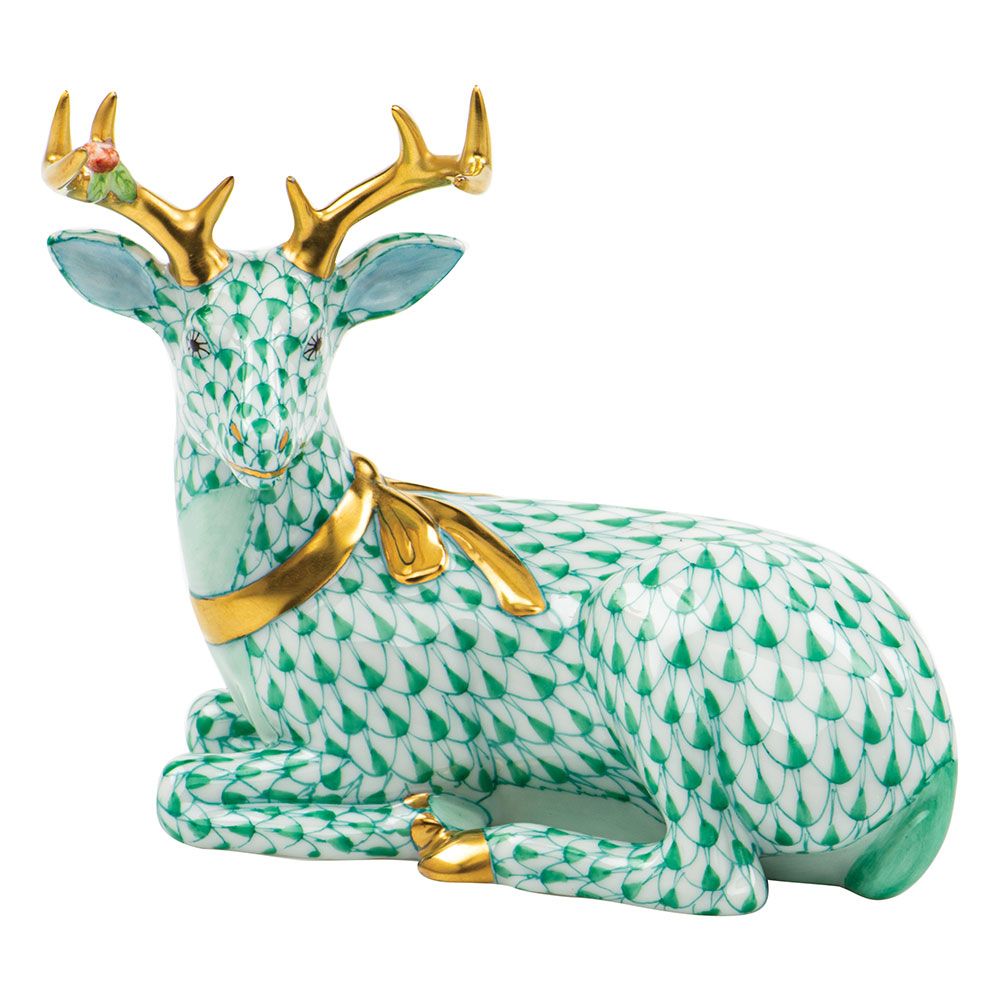 Herend Lying Christmas Deer