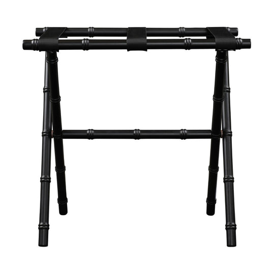 Wooden Bamboo Inspired Luggage Rack Black & Black