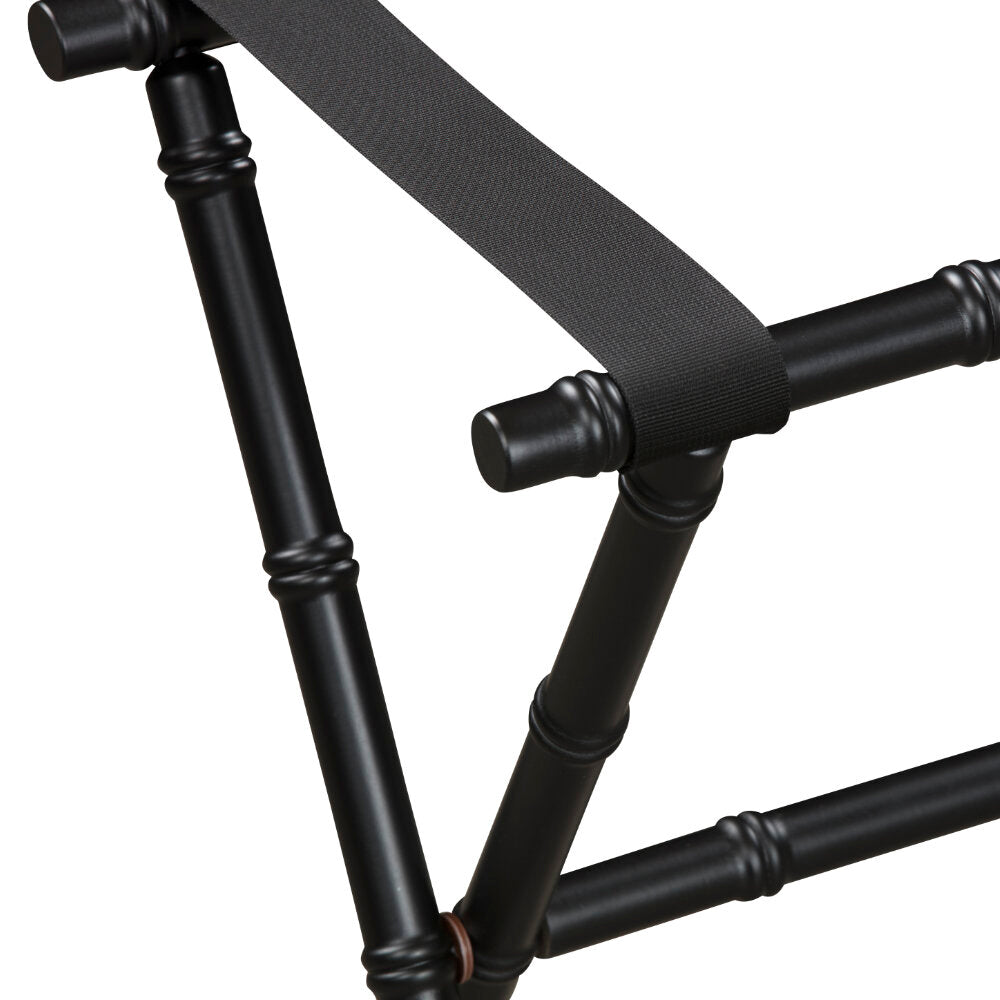 Wooden Bamboo Inspired Luggage Rack Black & Black