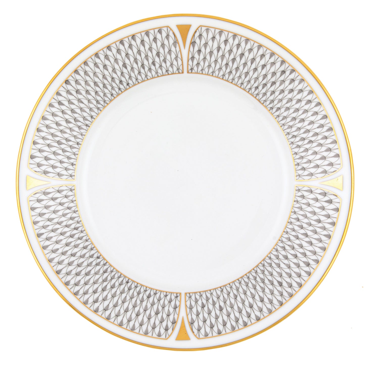 Herend Art Deco Gray Dessert Plate